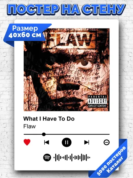 Arthata-spotify постер Спотифай постер Спотифай плакат Flaw - What I Have To Do 40х60