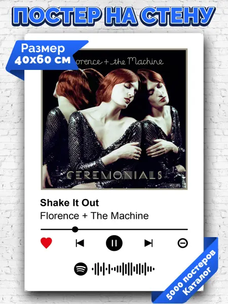 Arthata-spotify постер Спотифай постер Спотифай постер Florence The Machine - Shake It Out 40х60