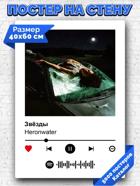 Arthata-spotify постер Спотифай постер Плакат на стену Heronwater - Звезды 40х60