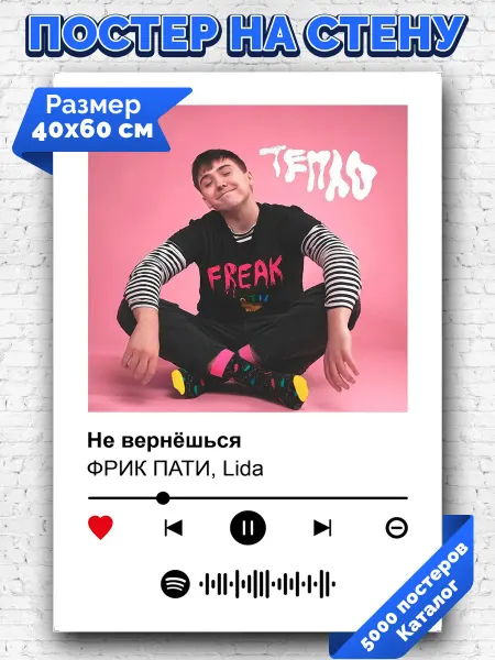 Arthata-spotify постер Спотифай постер Плакат на стену Lida - Не вернёшься 40х60