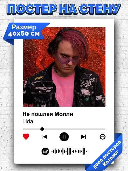 Arthata-spotify постер Спотифай постер Спотифай постер Lida - Не пошлая Молли 40х60