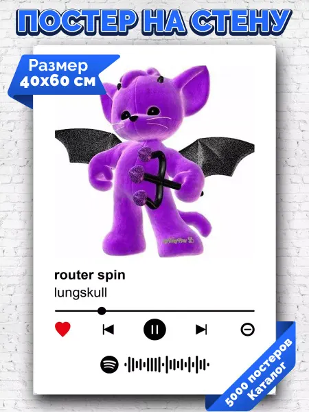 Arthata-spotify постер Спотифай постер Спотифай постер lungskull - router spin 40х60
