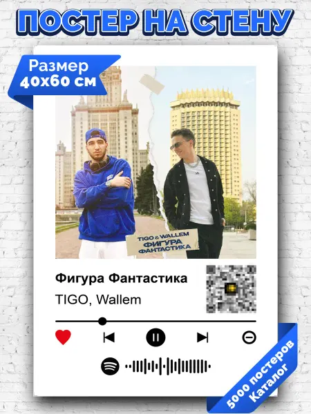 Arthata-spotify постер Спотифай постер Спотифай плакат TIGO Wallem - Фигура Фантастика 40х60