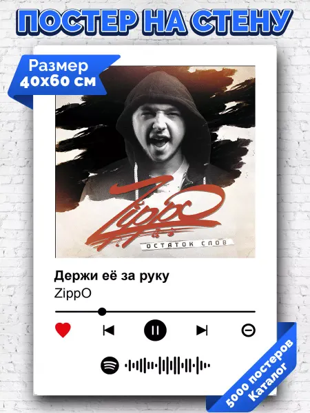 Arthata-spotify постер Спотифай постер Спотифай постер ZippO - Держи ее за руку 40х60