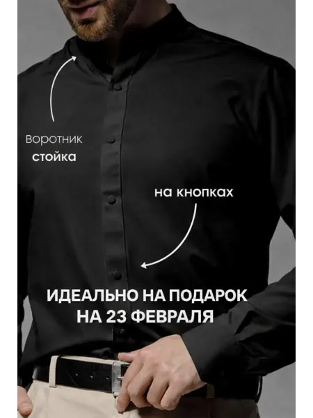 VILMA Рубашка классическая приталенная на кнопках Премиум