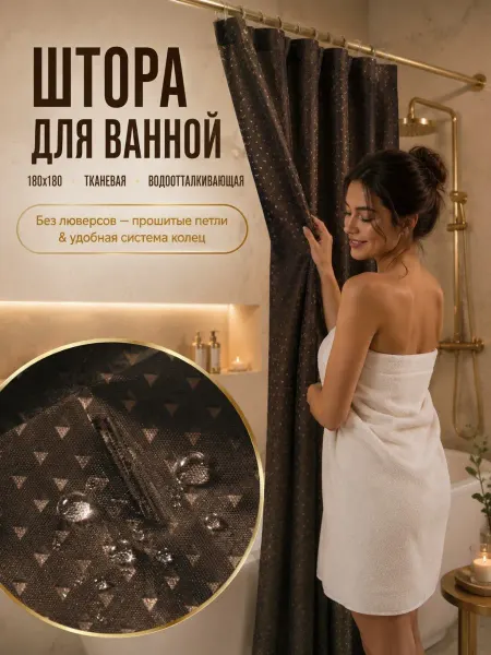 Amour Fleurs Тканевая штора для ванной 180х180 Турция
