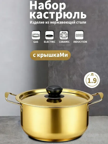 Набор маленьких кастрюль с крышками 2 л