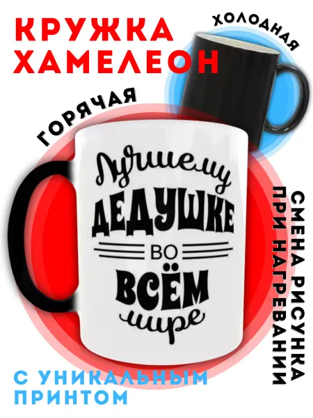 Nice cup Кружка хамелеон для чая подарочная лучший дед