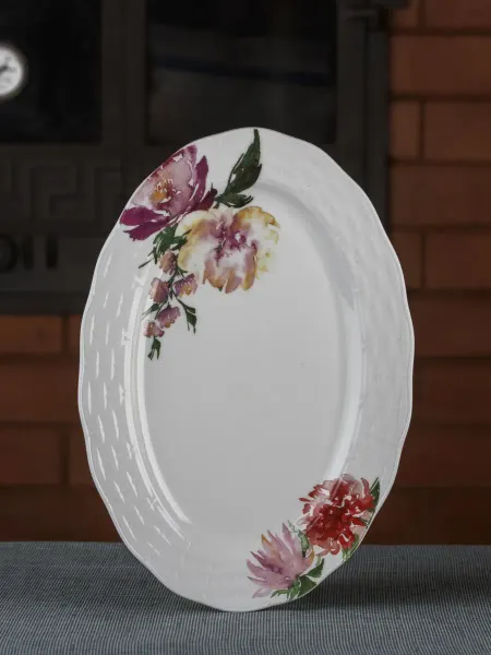 Plover Блюдо для подачи закусок "Flowers Line", керамика, 30х21 см