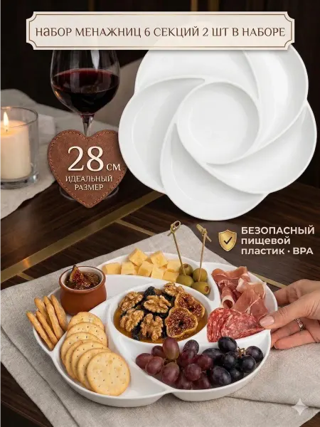 Менажница фруктовница пластиковая 2 шт