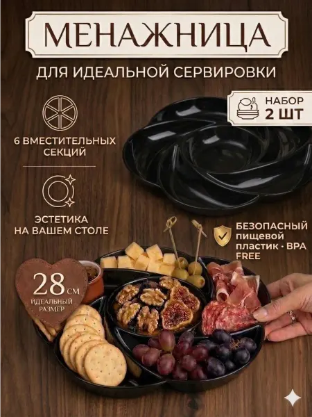 Менажница фруктовница пластиковая 2 шт