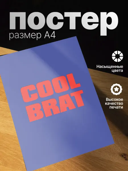 Zekeks Плакат на стену стильный A4 без рамки Cool Brat