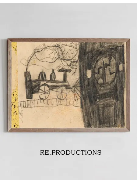 Re.productions Постер Eisenbahn (Kinderzeichnung) - Egon Schiele