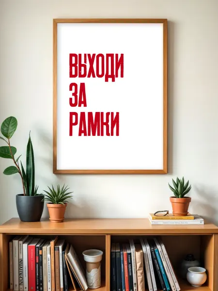 KRU PLUS Мотивационный постер "Выходи за рамки" А4