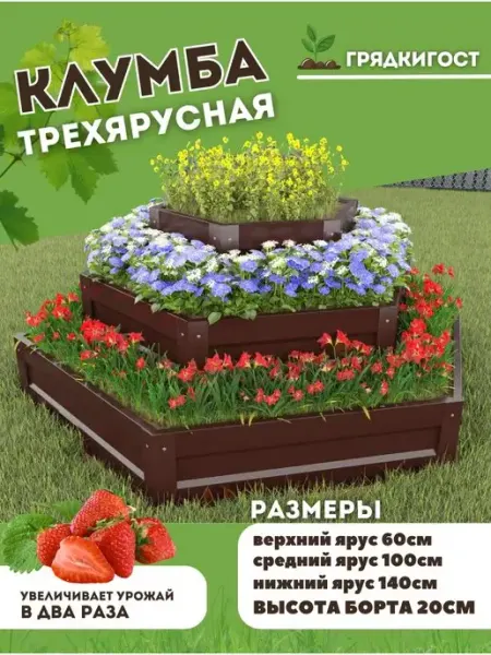 Грядки - ГОСт.рф Клумба оцинкованная садовая на дачу 3 яруса