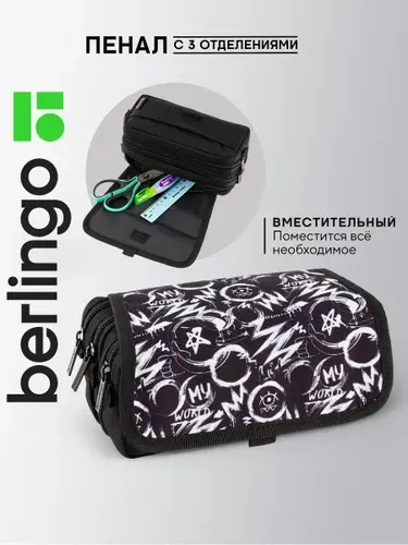 Пенал школьный 3 отделения, для девочек и мальчиков