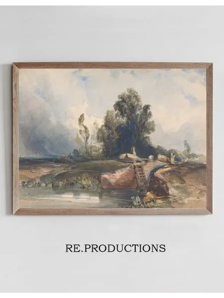 Re.productions Постер Landscape with Canal and Lock - Thomas Sully