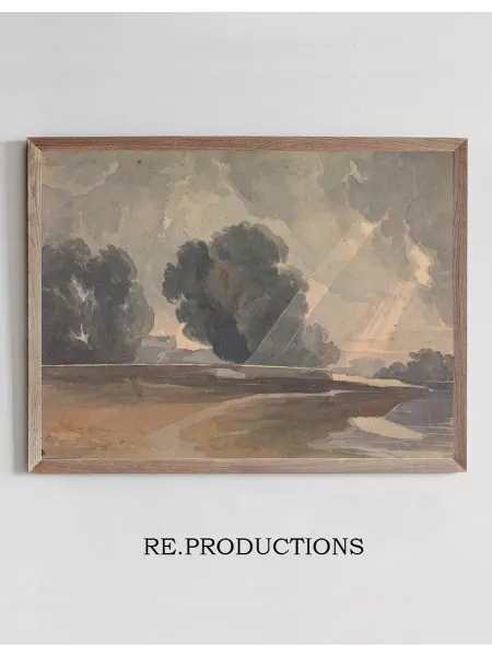 Re.productions Постер Landscape with Trees and Lake - Thomas Sully