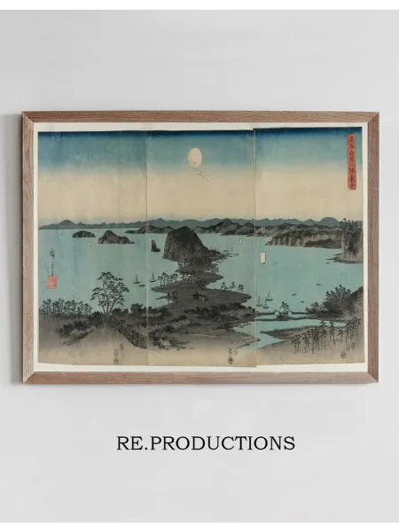 Re.productions Постер Eight Views of Kanazawa at Night - Andō Hiroshige