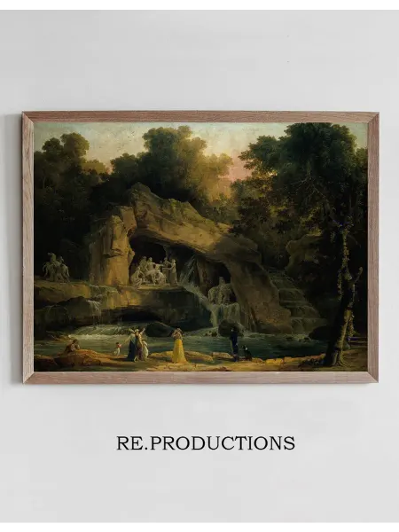 Re.productions Постер The Baths Of Apollo In Versailles - Hubert Robert