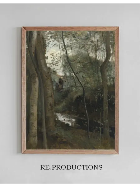 Re.productions Постер Un ruisseau sous bois - Jean-Baptiste-Camille Corot