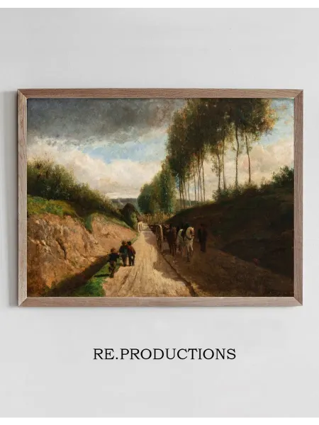 Re.productions Постер Chemin creux, environs de Chailly - Camille Pissarro
