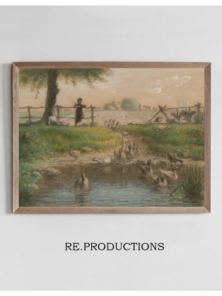 Re.productions Постер Peasant Children at - Jean-François Millet