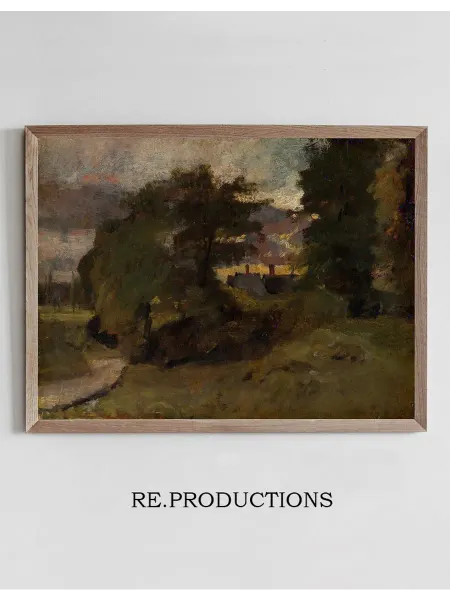 Re.productions Постер Landscape with Cottages - John Constable