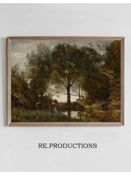 Re.productions Постер Nymphes et faunes - Jean-Baptiste-Camille Corot
