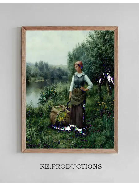 Re.productions Постер Girl by a Stream, Flanders - Daniel Ridgway Knight