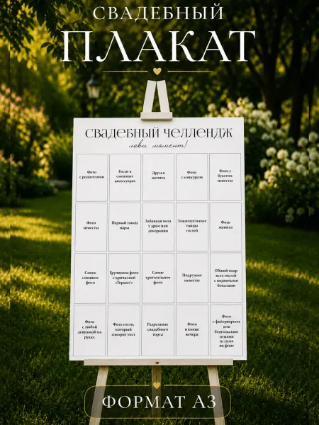 Плакаты А3 Свадебный плакат фото с заданиями