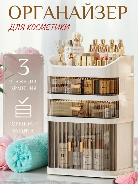 Вращающиеся органайзер для косметики, контейнер для аксессуаров