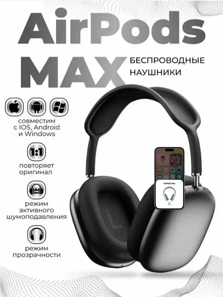 Беспроводные наушники Max, Bluetooth 5.1, Pods max с полноразмерным микрофоном