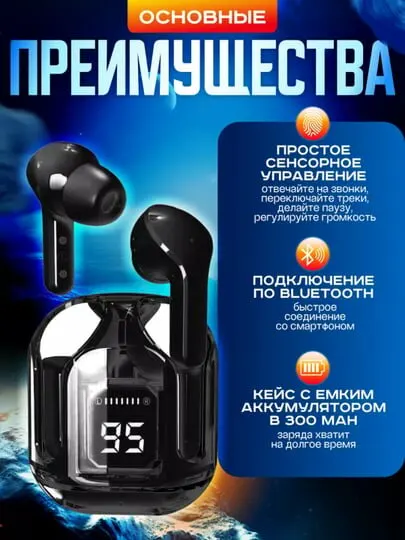 Беспроводные Bluetooth-наушники с микрофоном, полноразмерные 1