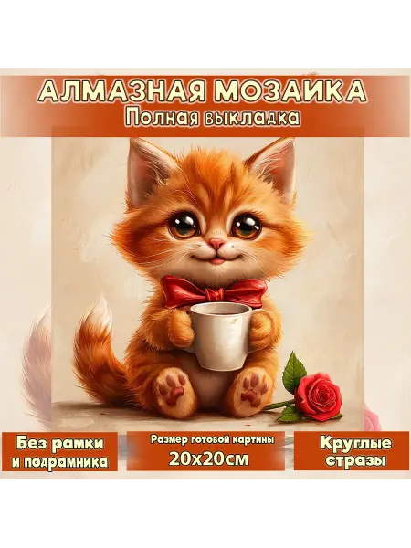 EVAхобби Алмазная мозаика детская, для детей 20х20 см, без рамки