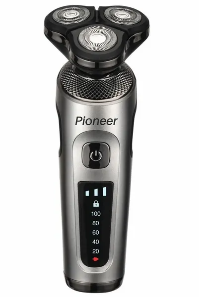 Бритва электрическая Pioneer BS007 беспроводная с дисплеем и USB-кабелем, 3 плавающие головки, вращение на 360 градусов