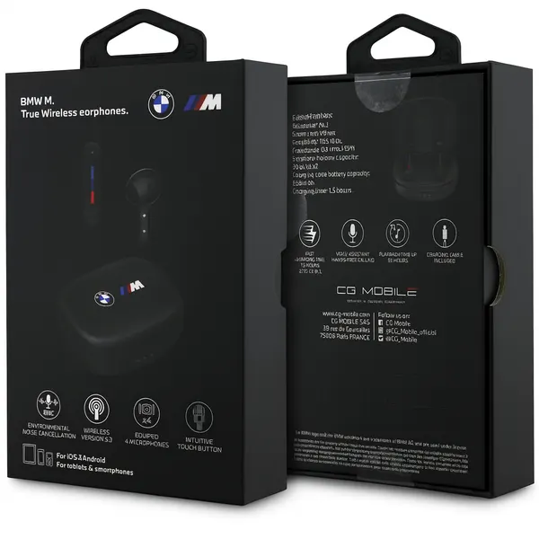 Беспроводные наушники BMW M BMBEMIATP20LOK ENC, 4 микрофона, до 30 ч работы, сенсорное управление