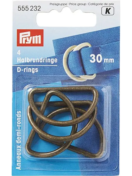 Prym Полукольца 30мм 4шт цвета состаренной латуни