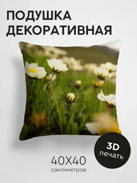 365home Подушка декоративная, 40x40см Макро растение цветы