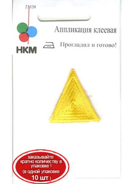 HKM Термоаппликация Треугольник цвет золотой, 3х3х3см, 1шт