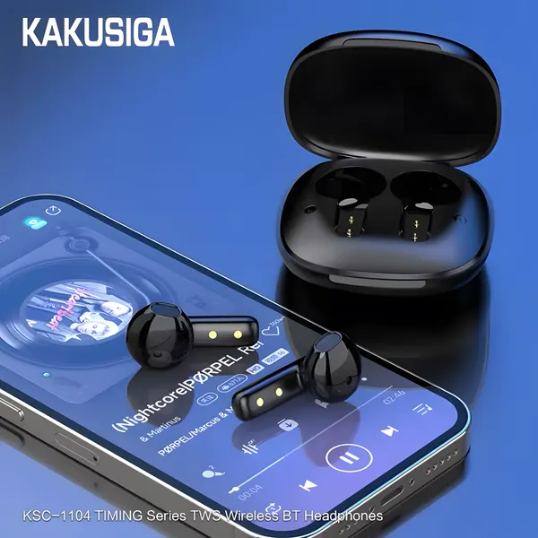 Bluetooth-наушники KAKUSIGA KSC-1104 Black – Мощный звук, современный дизайн, стабильное соединение