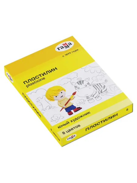 Пластилин Гамма "Юный художник" NEW, 08 цветов, 112г, со ст