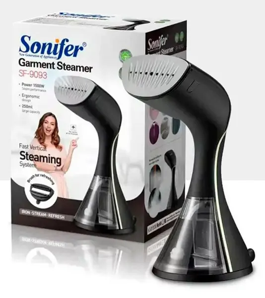 Паровой утюг-отпариватель Sonifer SF-9093, ручной, 1500 Вт, черный