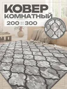 Ковер 200х300 на пол комнатный с ворсом для кухни