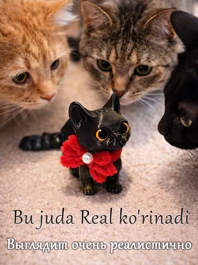3Д Подвижный котёнок Маффин, игрушка антистресс