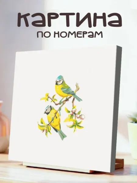 White Dot Картина по номерам 40x40см Животные Птицы