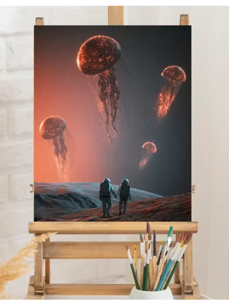 Art on Canvas Космические медузы Картина по номерам на холсте 40х50 см