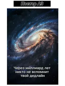 Постер интерьерный А3, космический, галактика, Млечный путь, плакат