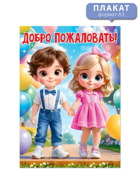 ТМ открытая планета Плакат в детский сад Добро пожаловать А3
