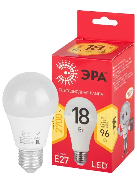 Лампа светодиодная LED A65-18W-827-E27 R 18Вт груша теплый